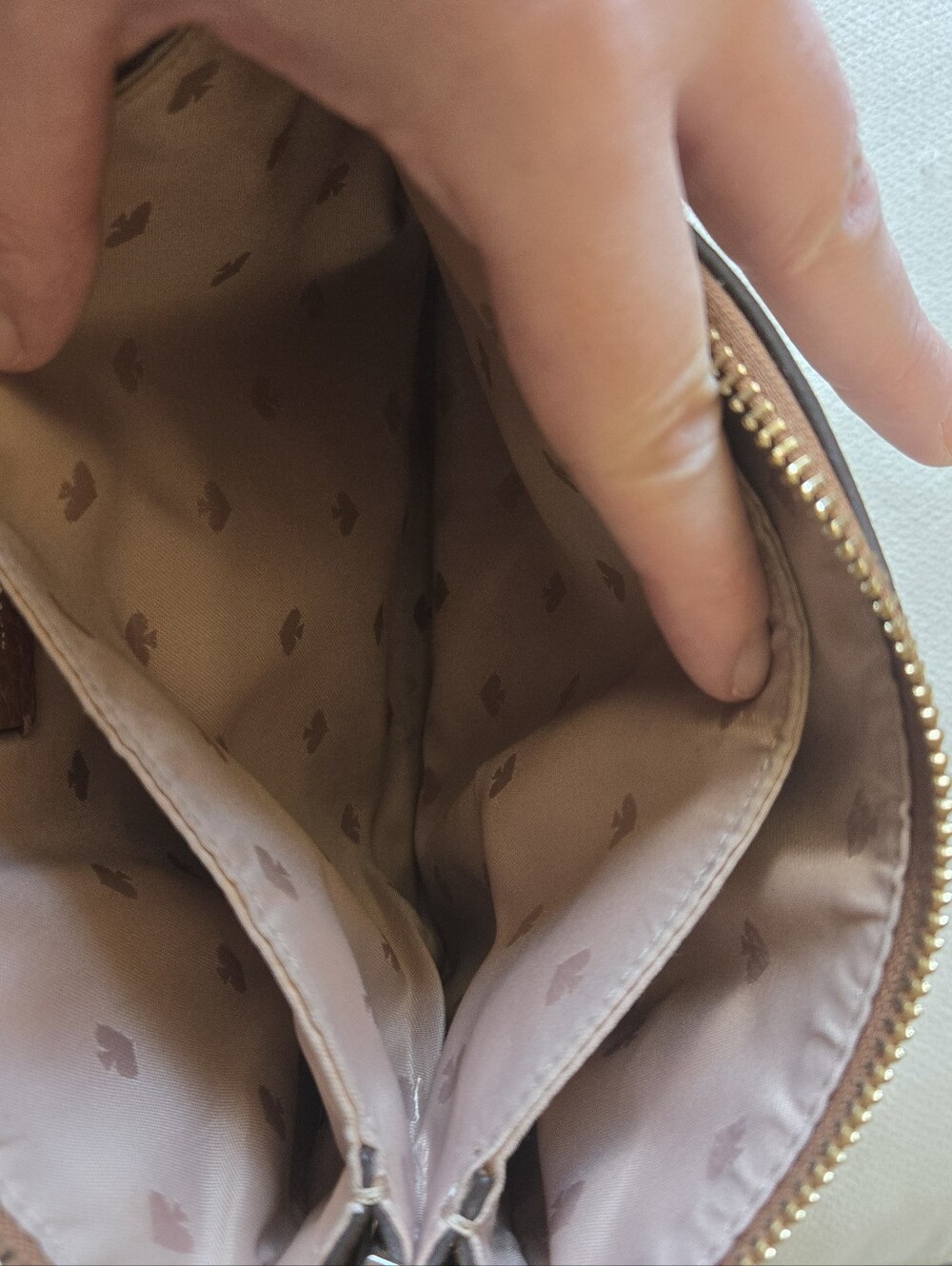 Kate Spade Brown Pebbled Leather Crossbody with Gold Logo - Picture 9 of 14